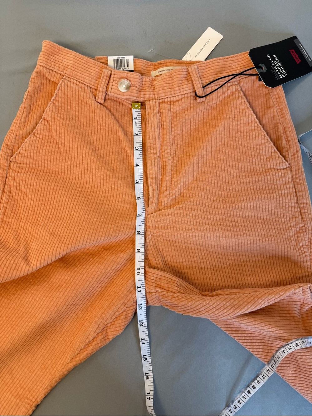 Anthropologie Levi’s Corduroy Pants Size 29 Math Club Cropped New with Tags pink - Picture 13 of 16